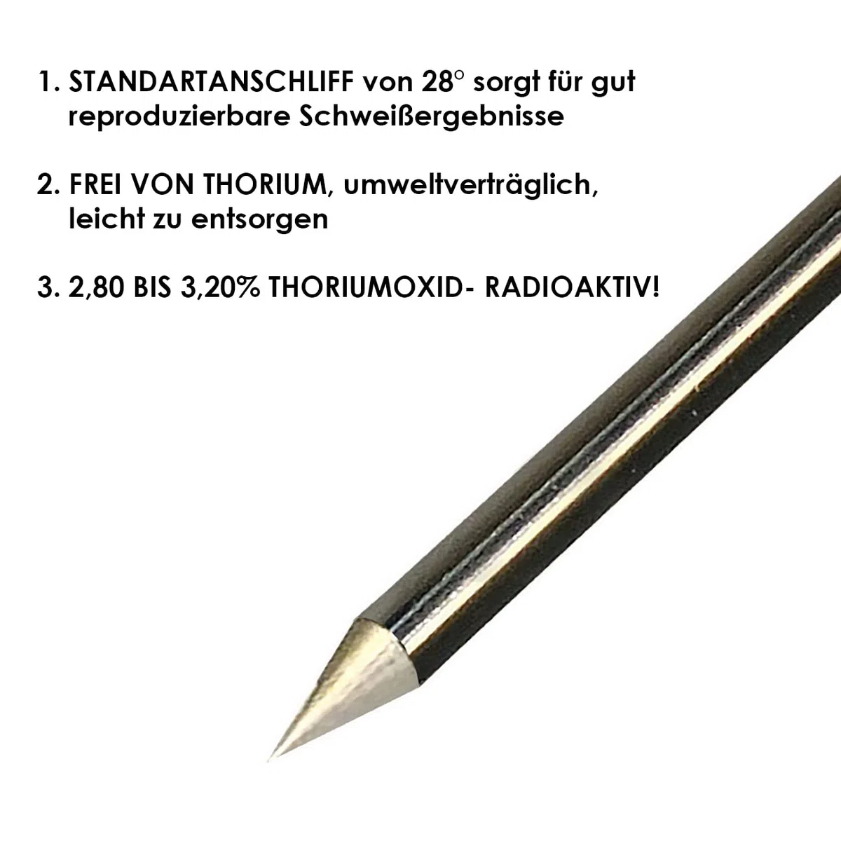 10x Wolfram Elektrode W+Oxid (pink), WIG-Schweißen, Strahlungsfreie Lymox Elektrode geeignet für alle WIG- und Plasma-Schweißverfahren, ideal für das automatisierte Verfahren, universell einsetzbar