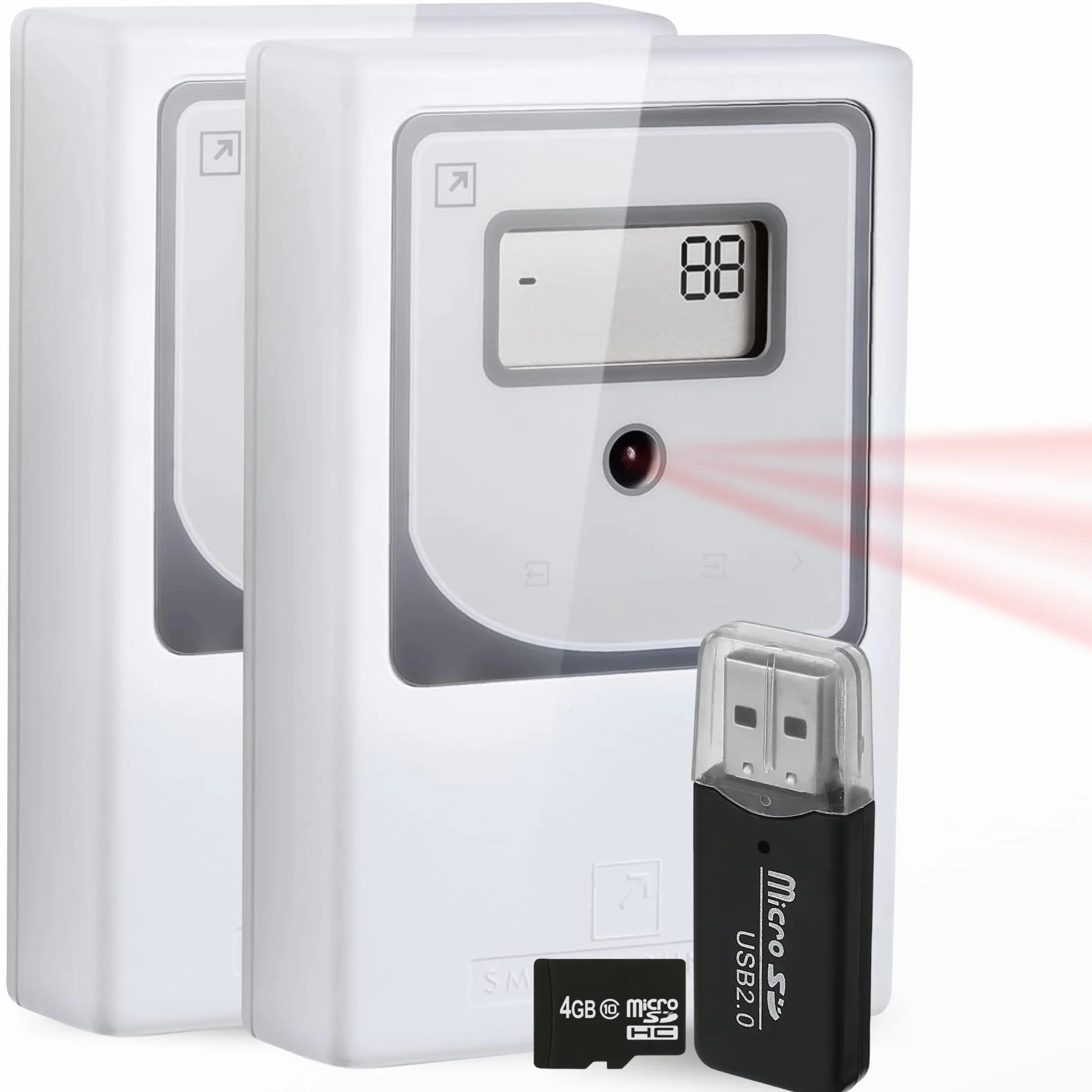 Smart Counter Einzelhandels-Personenzähler - Infrarot und drahtlos, batteriebetrieben, Stunden- und Tagesstatistik mit Datenspeicherung, einfach zu installieren, aufgerüstet