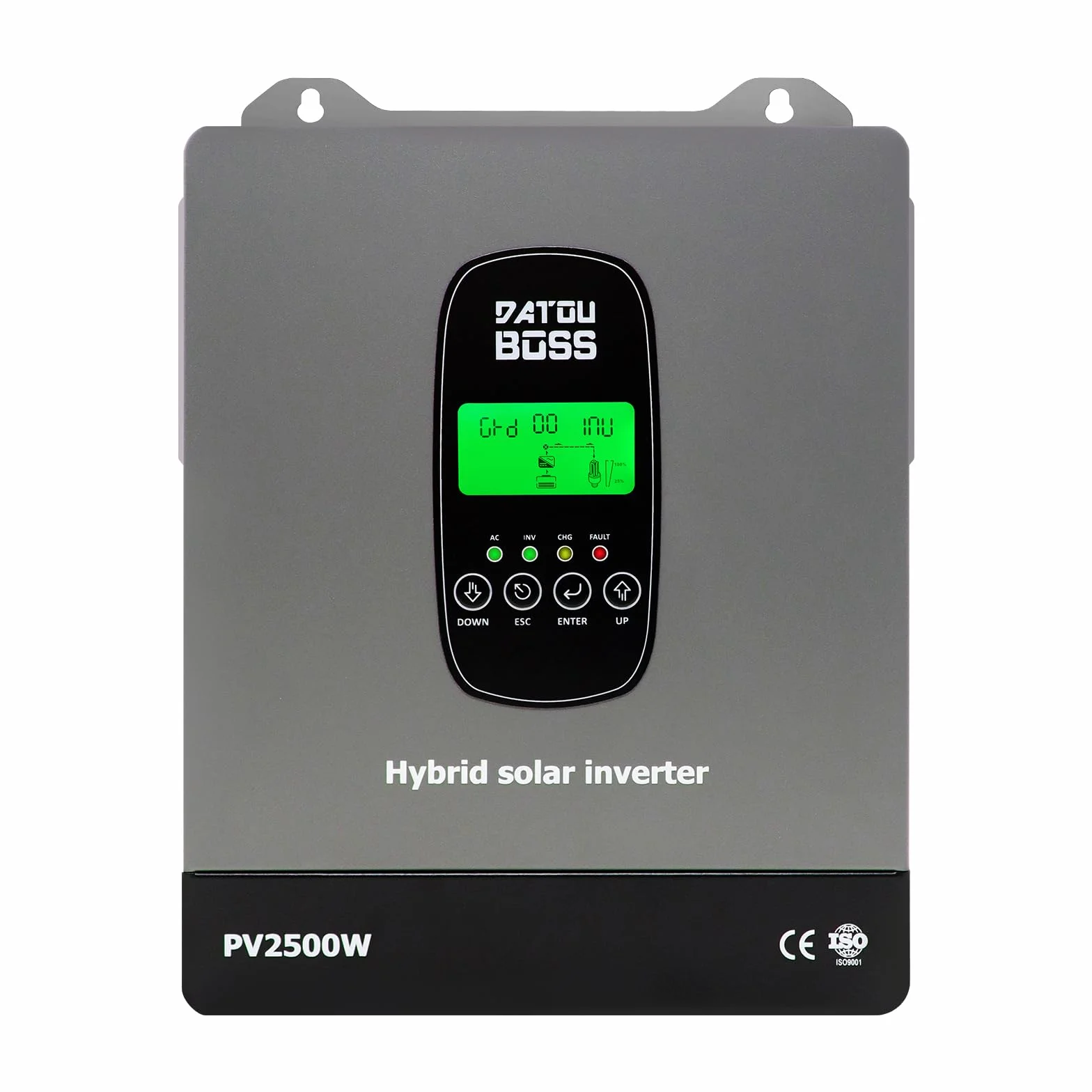 DATOUBOSS 1800W Solar Hybrid Wechselrichter 12V Reiner Sinus Wechselrichter mit 100A MPPT Solarladeregler,2500W PV Eingang,Unterstützt Batterielosen Betrieb,BMS-Schutzsystem.