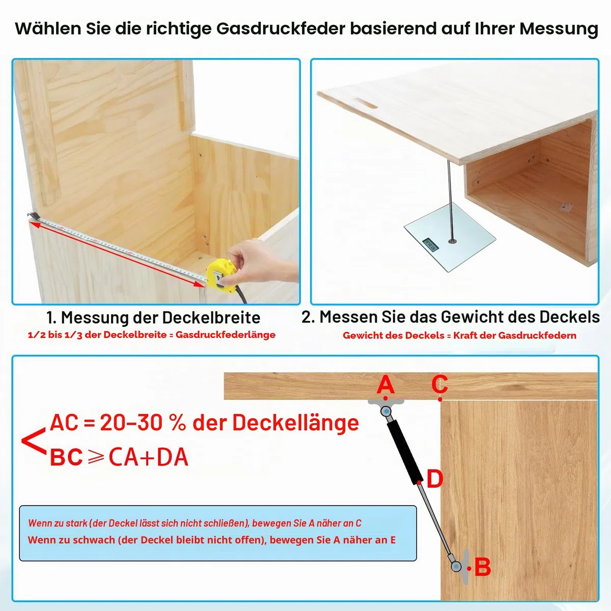 500MM 30.4KG/300N Gasdruckfeder 2 Stück L-Typ Gasdruckdämpfer Hydraulisch Halterung für Staukasten-Deckel Kabinett Wohnmobilbett Kellertür Stoßdämpfer Druckfeder Motorhaubendämpfer(20in/67LB)