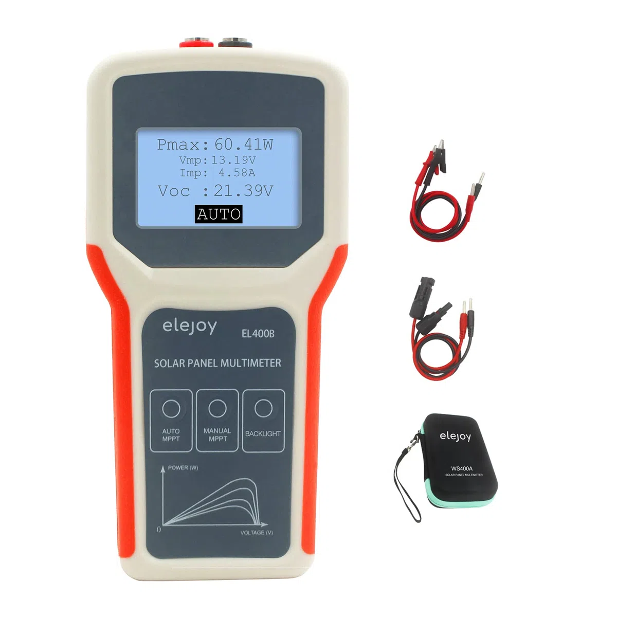 Photovoltaik Panel Multimeter, Solarpanel Mppt Tester Strom Leerlaufspannungsmesser Für Photovoltaik Panel Keine Zusätzliche Stromversorgung Erforderlich Einfach Zu Bedienen(El400b)