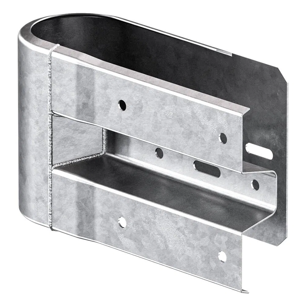 Kopfstück links für Schutzplanken aus Stahl mit B-Profil, 55 cm aus Stahl, Art.-Nr. 35693 | Leitplanke | Stahlschutzplanke