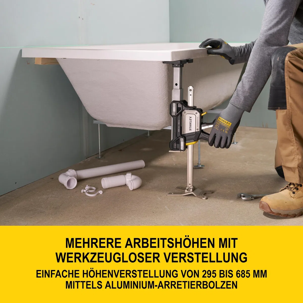 Stanley TradeLift Plus Multifunktionales Hebe-, Nivellier-, Halte- und Spreizwerkzeug-Zubehör, Doppelpack, FMHT83556-1
