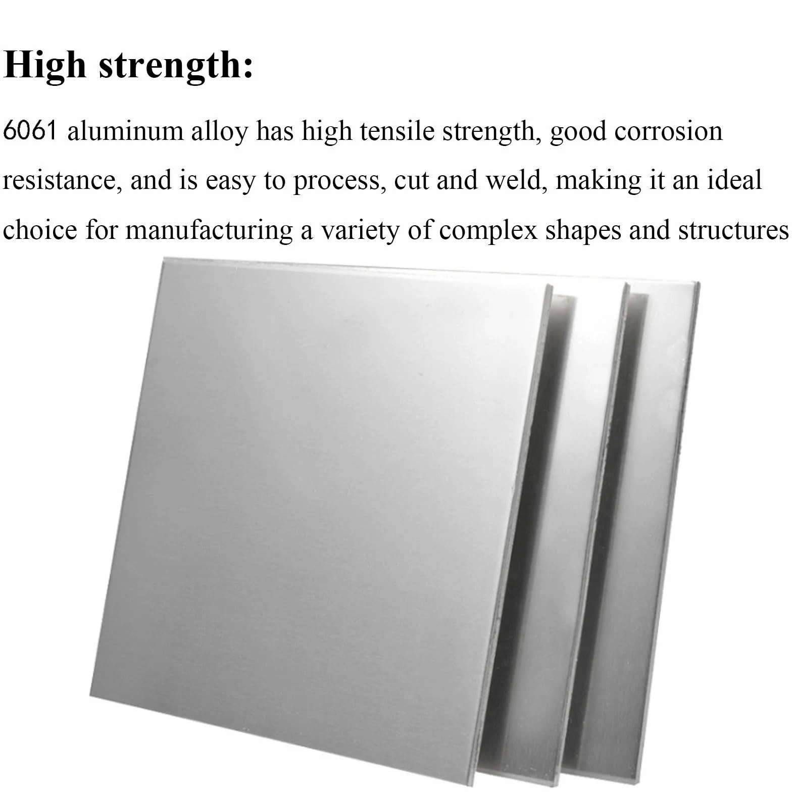 6061-T6 Aluminiumplatte, 8 mm dick, langlebig, 50 × 50–300 × 300 mm, for Heimwerker, Industrie, Schweißen und Basteln(300x300x8mm)
