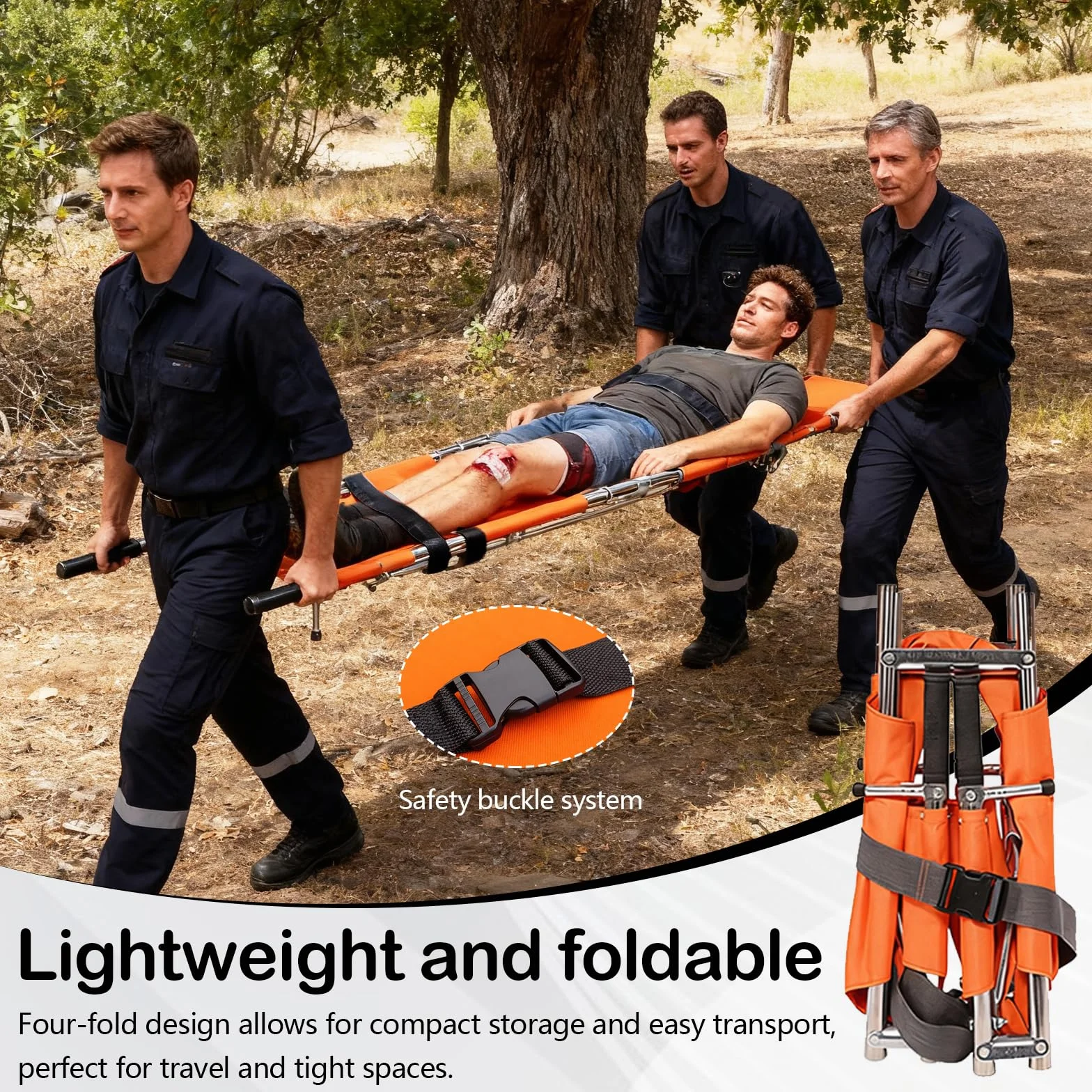 Krankentrage, Klappbare Rettungstuch Professionelle Erste Hilfe Trage Stabile Aluminium Mobile Patiententrage mit Aufbewahrungstasch für Bergrettung und Ferntransport 210x54cm
