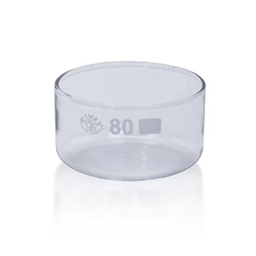 10 x Kristallisierschale 150 ml aus Borosilikatglas 3.3 ohne Ausguss DIN 12337 - Höhe 45 mm - Ø 80 mm - Abdampfschale
