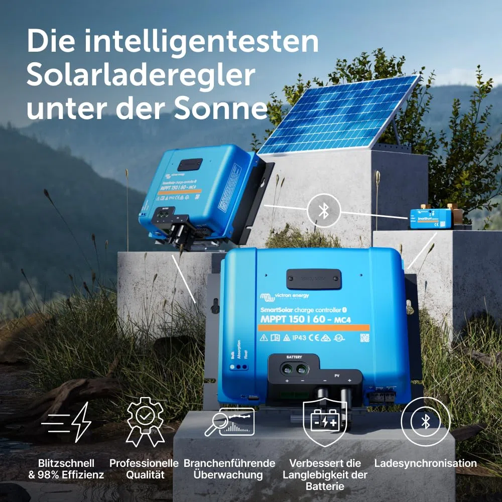 Victron Energy SmartSolar MPPT MC4 150V 60 Amp 12/24/36/48-Volt Solar Laderegler (Bluetooth)