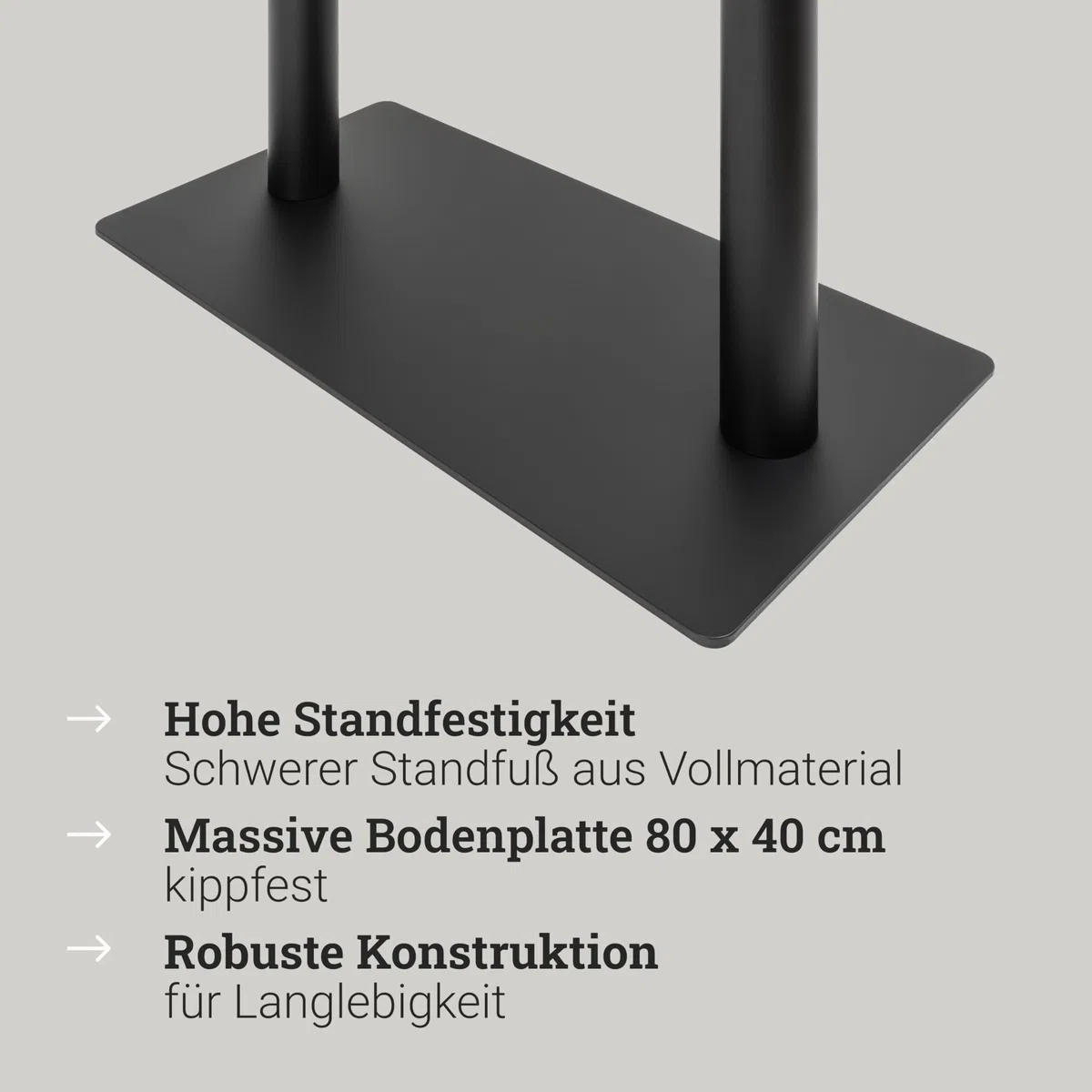 Natural Goods Berlin 1x Bistrotischgestell Duo RUND - Tischbeine Metall Schwarz Outdoor Bistrotisch Outdoor 72cm- Tischbeine Schwarz, Tischfüsse Aus Metall - Zwei Tischfüße Für Drinnen & Draußen