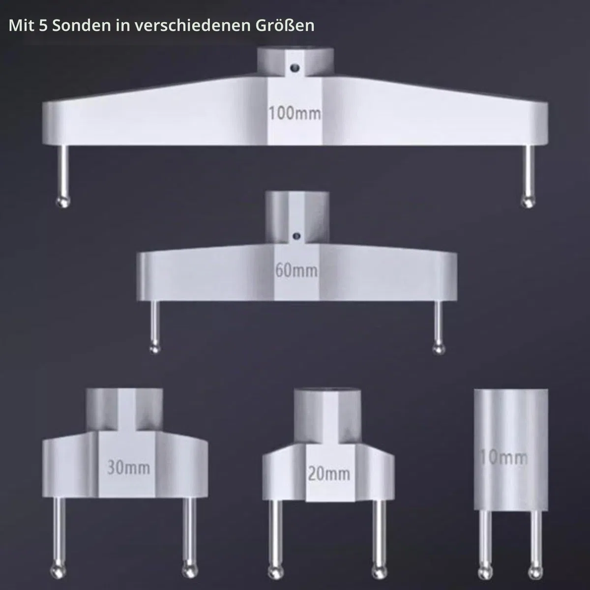 Digitales Radius-Messgerät, elektronisches Radius-Messgerät innen und außen, mit Messbacken von 10 mm/20 mm/30 mm/60 mm/100 mm, hohe Genauigkeit, für mechanische Teile, Holzformen