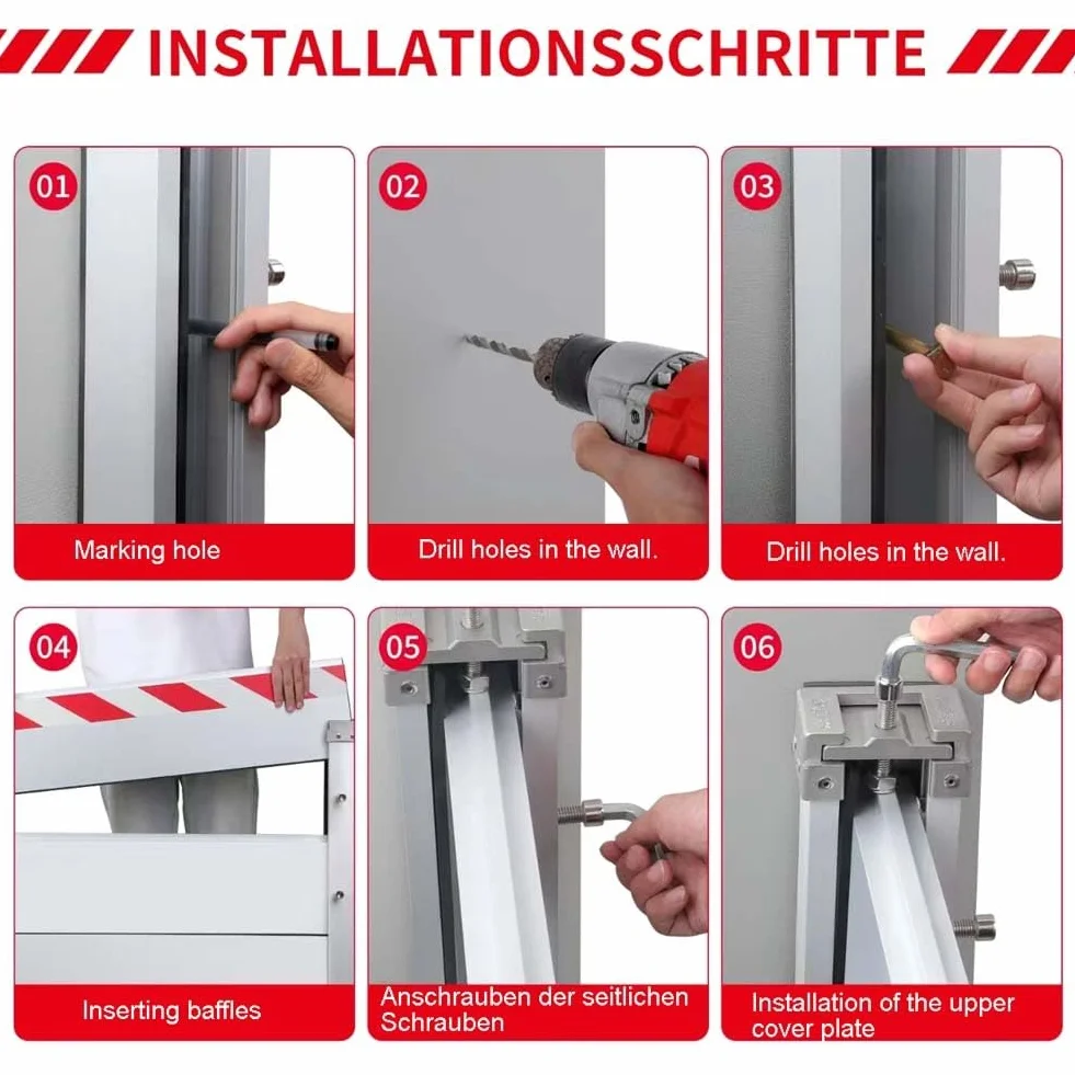 Hochwasserschutzbarriere Aluminium-Hochwasserschutzwand Hochwasserschutz Barriere Tur Garagentor Dichtung Hochwasserschutz Barriere Wiederverwendbare Wasserbarrieren HXQSL(95x60cm)