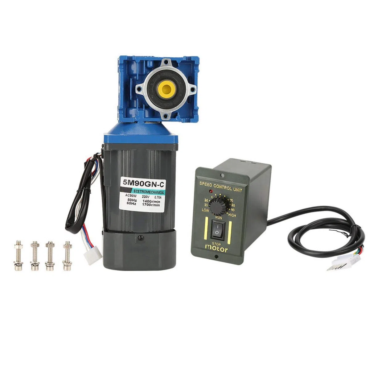 220V 90W Schneckengetriebemotor Gleichstromgetriebemotor mit Selbsthemmung für Mini-Winden und andere Gelegenheiten(60k)