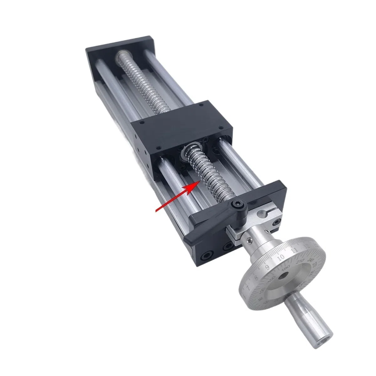 Linearführungsschienen-Set, Werkbank-Linearführung, Manueller Schiebetisch, 100–500 Mm Hub, Kugelumlaufspindel, SFU1204, Handrad, Lineare Bühne, CNC-Tischkreissäge(50MM Stroke)