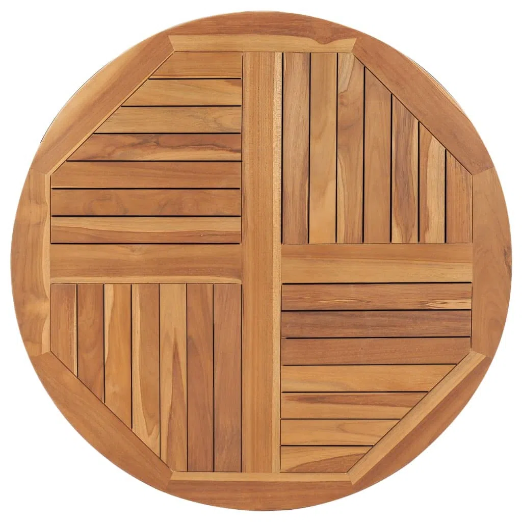 Tidyard Tischplatte Massivholzplatte Holzplatte Ersatztischplatte Holz Platte für Esstisch Esszimmertisch Massivholz Teak Rund 2,5 cm 90 cm