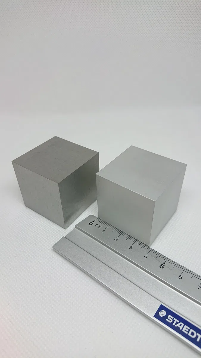 38,1mm/1,5 Zoll Würfel/Cube aus Wolfram(~1,06kg) und Aluminium(~0,15kg)