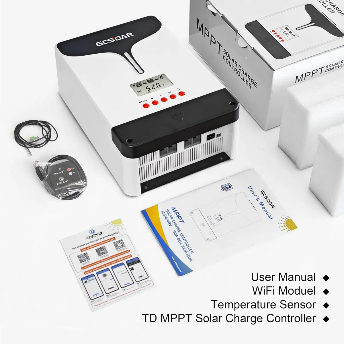 100A MPPT Solarlader 12/24/48V Auto PV<200V 99% Eff (WiFi) | Gel Sealed Immersion AGM Auto