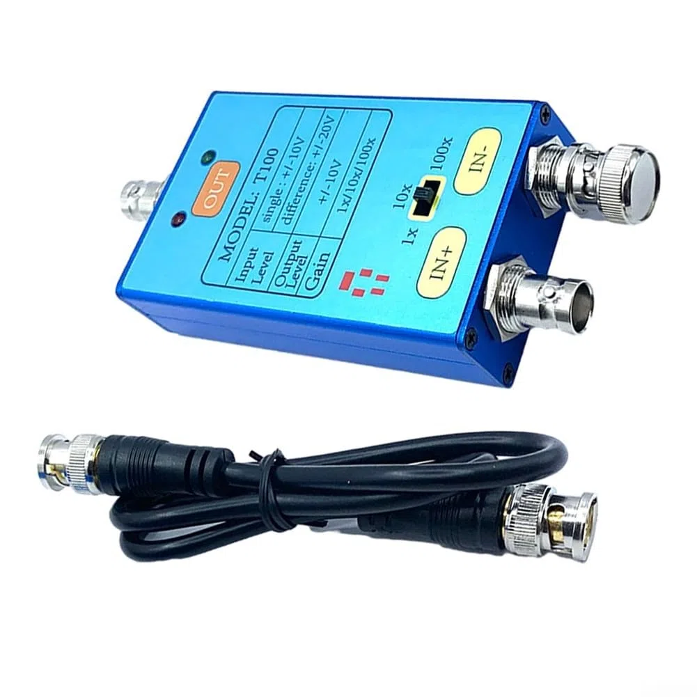 SPORTARC T100 1X/10X/100X Oszilloskop-Differentialsonde, 10 m Bandbreite zur Verstärkung schwacher Signale, unterstützt Differential und einseitiger Eingang, 059V78U3QEWLIQ5S2UEBT3V67WQ0S0