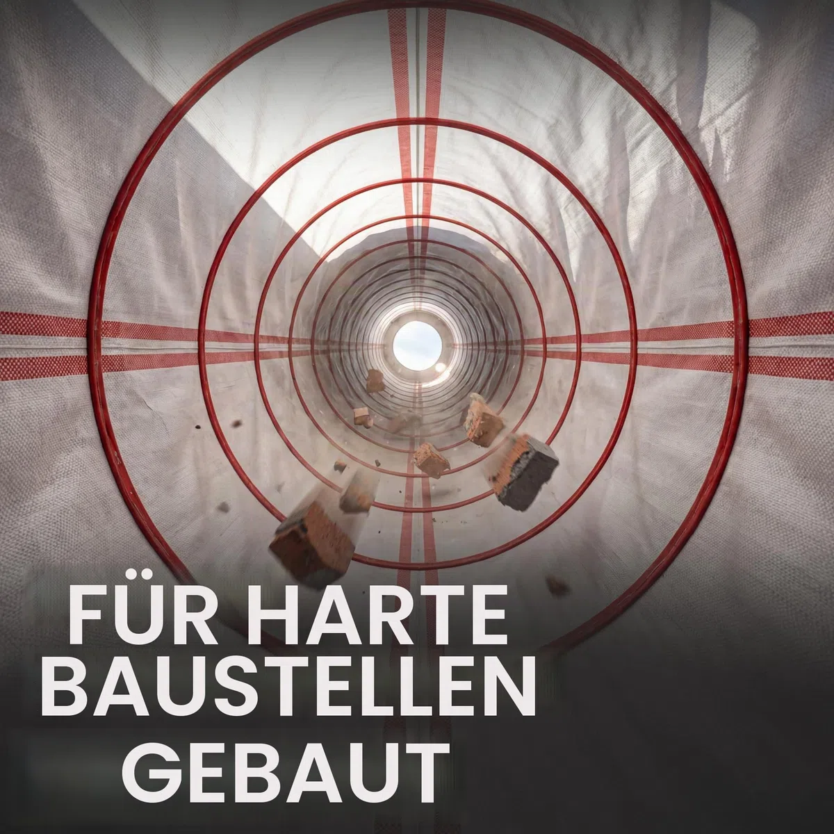 Flexible Schuttrutsche 5m | Bauschuttrutsche mit Einfülltrichter & Spanngurten | Robuste Abfallrutsche für Bauschutt, Renovierung & Baustelle | Schnelle Montage & Platzsparend