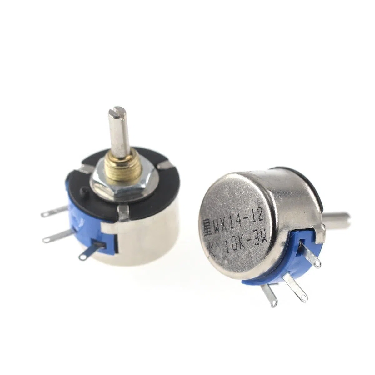 eufeifeiegds 5 Stücke WX14-12 3W Einzelspulenpotentiometer Ohne Verriegelung 470 Ohm 1K 2K2 4K7 10K Runde Drahtpotentiometer wefeiegds(6.8K Ohm)