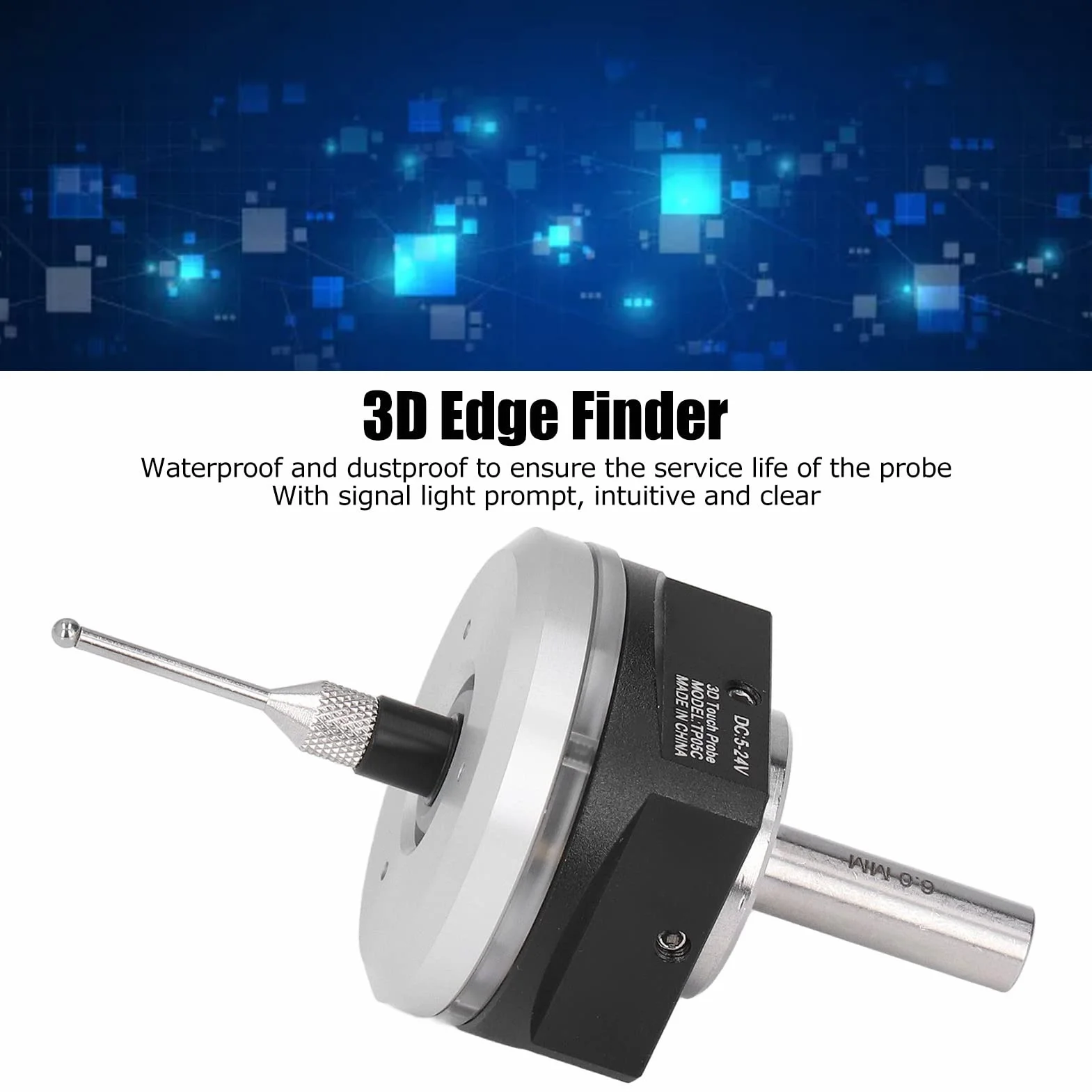 3D-Kantentaster mit Sonde Wolframstahlkugel-Kantensucher für Mach3-CNC-Geräte DC 5 V Bis 24 V Kantentaster Schaftdurchmesser 6 Mm