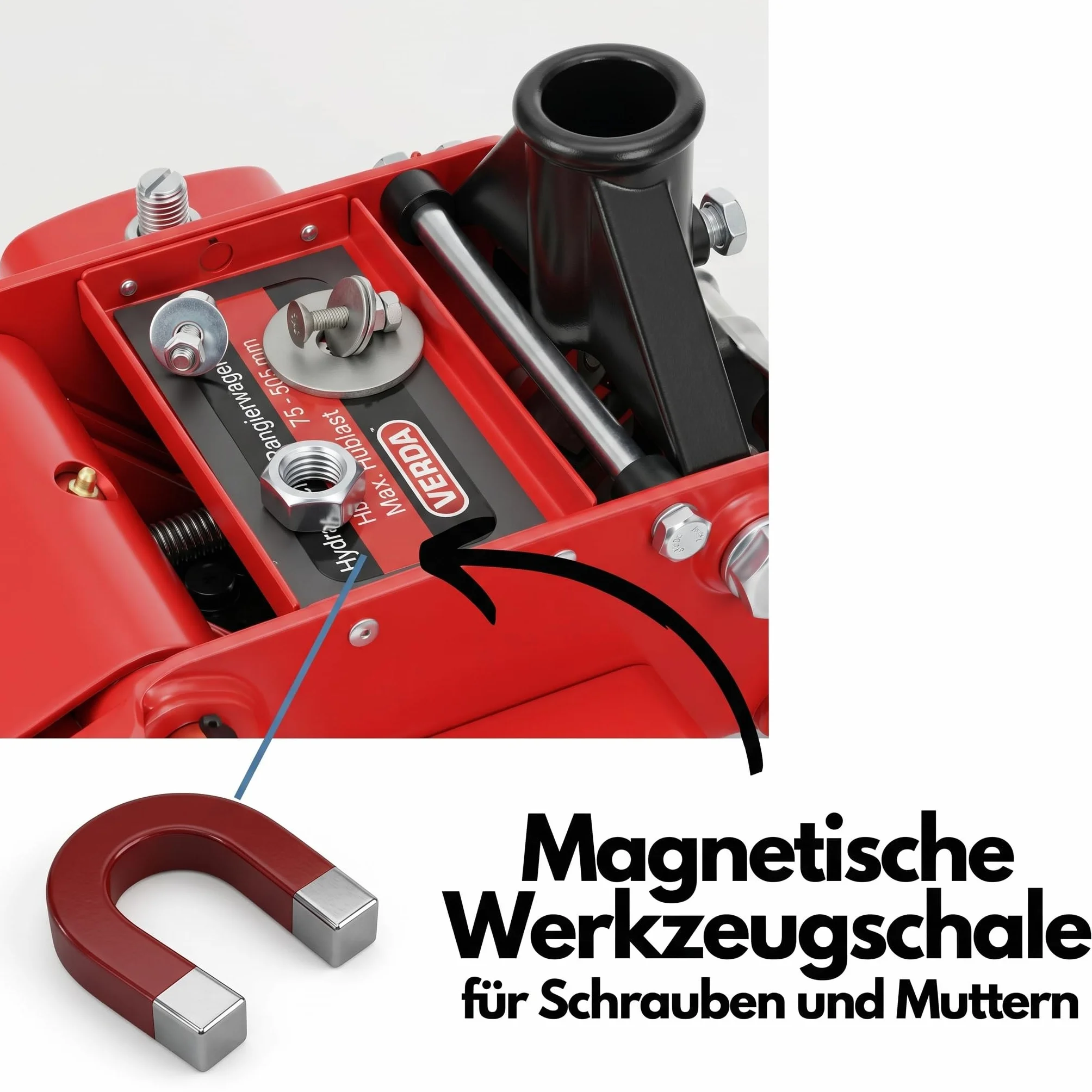 Verda Wagenheber hydraulisch 3T - Hubhöhe 75-515 mm, Mit Fußpedal, mit Schmiernippel, 2X Gummi, Rangierwagenheber PKW Auto Heber, SUV, Doppelpumpsystem, Extra Stabil & Sicher Flacher
