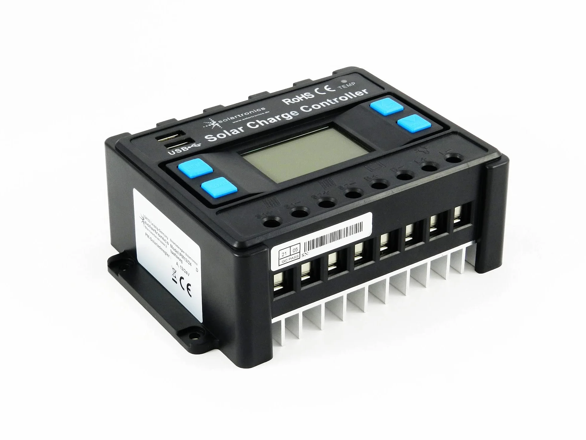 SOLARTRONICS Solar Set: 2x 130W monokristalline Solarmodul + 20A Laderegler blau + PV Kabel + Solarstecker Photovoltaik Inselanlage für Camping, Gärten