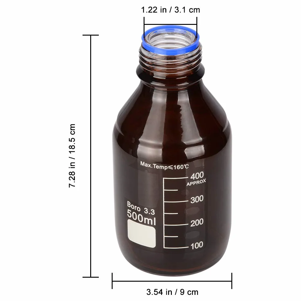 stonylab Flaschenaufsatzdispenser, Autoklavierbarer Verstellbarer Flaschenaufsatzdispenser mit 500ml Borosilikat-Reagenzflasche und Adaptern, Bottle Top Dispenser für die Laborforschung, 5-30ml