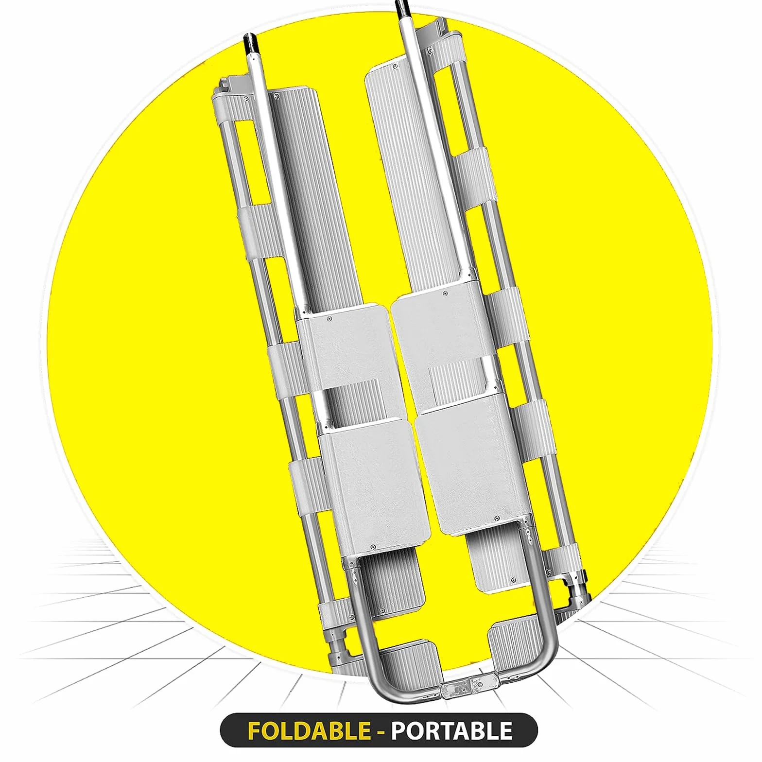 RUANLOV Tragbare Bahre aus Aluminiumlegierung, verstellbare Länge Tragbare Trage, Schaufeltrage aus Aluminium, faltbar, teleskopisch, mit abbrechbarem Scharniermechanismus, Krankentrage (A)