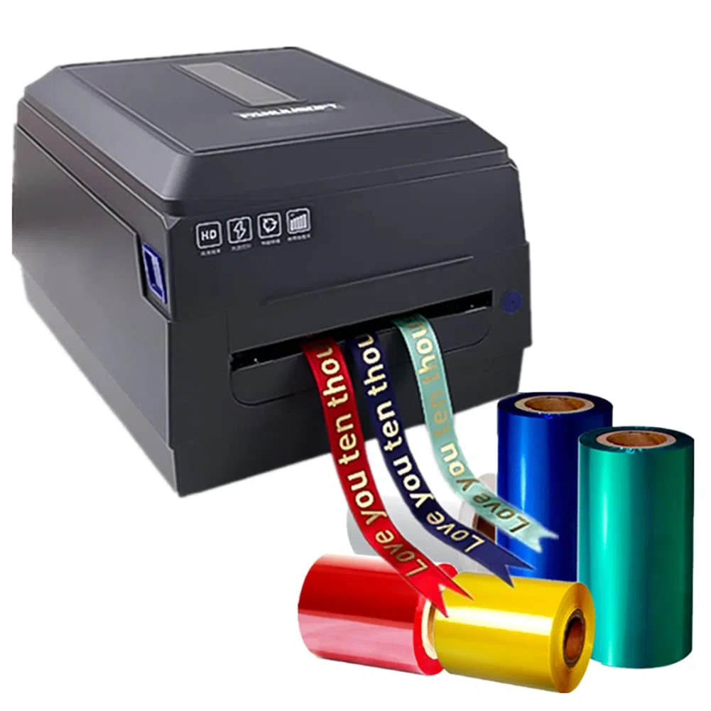 Digital Ribbon Printer Satin Ribbon Printing Machine Label Foil Stamping Printer for Wrapping, Supports Languages, Christmas Party