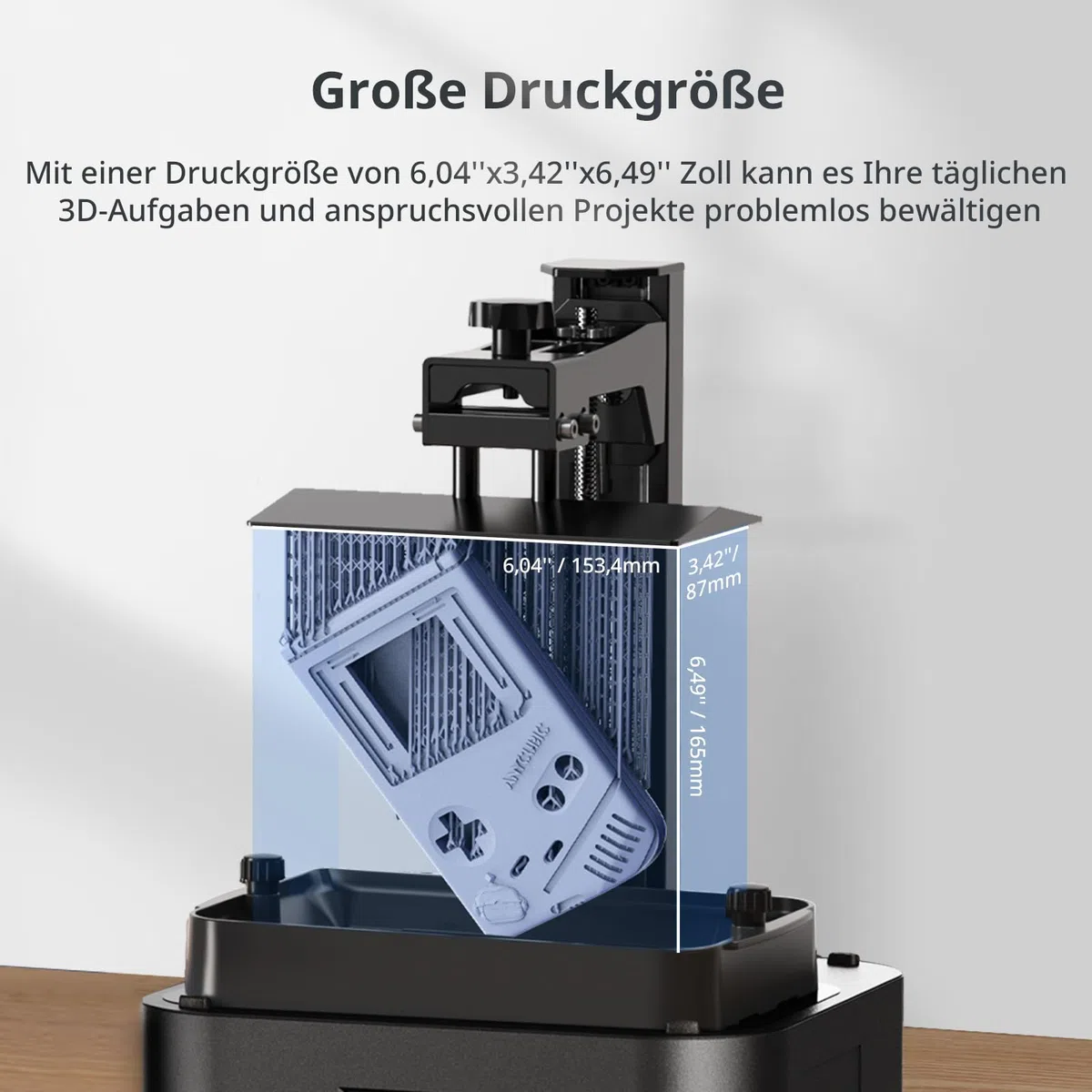 ANYCUBIC Photon Mono 4 10K Resin 3D Drucker, mit 7-Zoll-Monochrom-LCD-Bildschirm, Druckgeschwindigkeit 70 mm/h(High Speed Resin), LighTurbo Matrixlichtquelle, Druckgröße 153,4x87x165mm