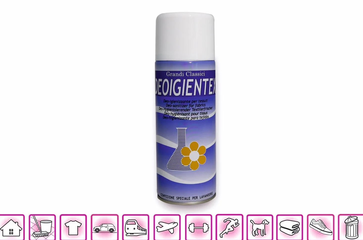 HOME PRO Deo Igientex Desinfektionsspray für Stoffe, Raumduft, Lufterfrischer, Innenraum, desinfiziert Kleidung, Stoffschoner, Essen, Gerüche, Schrank, 4 x 400 ml