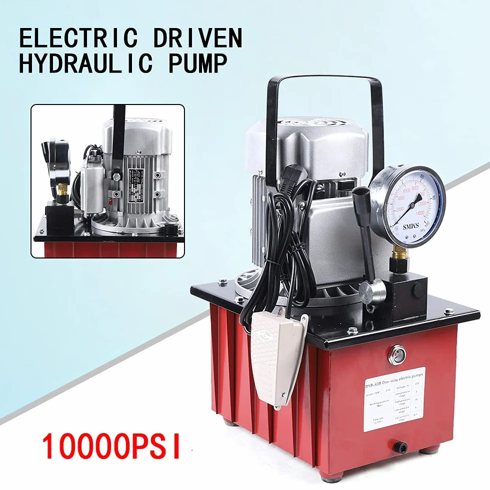 Elektrische Hydraulikpumpe mit 7L Kraftstofftank 750W 220V Hydraulikaggregat Elektrohydraulik Pumpe Elektrohydraulikpumpe, 2-70Mpa Magnetventil Hydraulische Kraftpumpe für Heben, Pressen