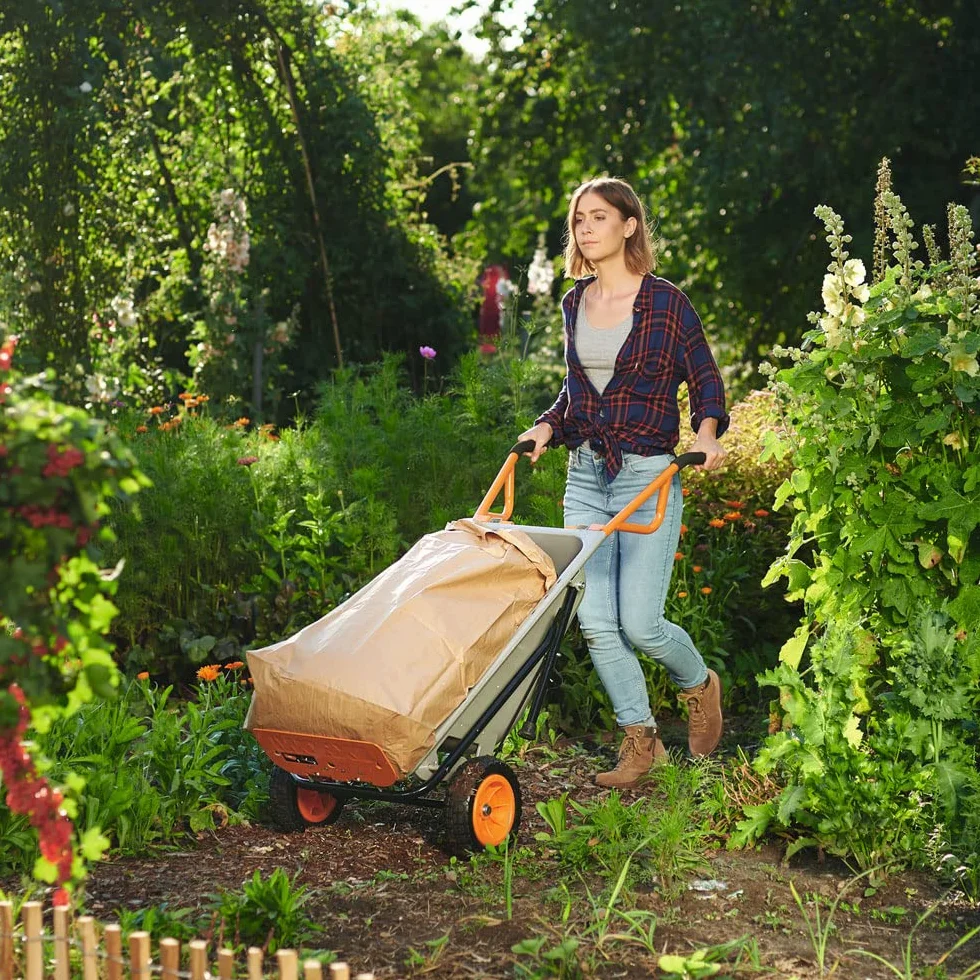 WORX WG050 Aerocart Multifunktions-Schubkarre – 8-in-1 Funktion: Sackkarre mit Vollgummireifen, Gartenkarre, Tragehilfe, Müllbeutelhalter UVM.