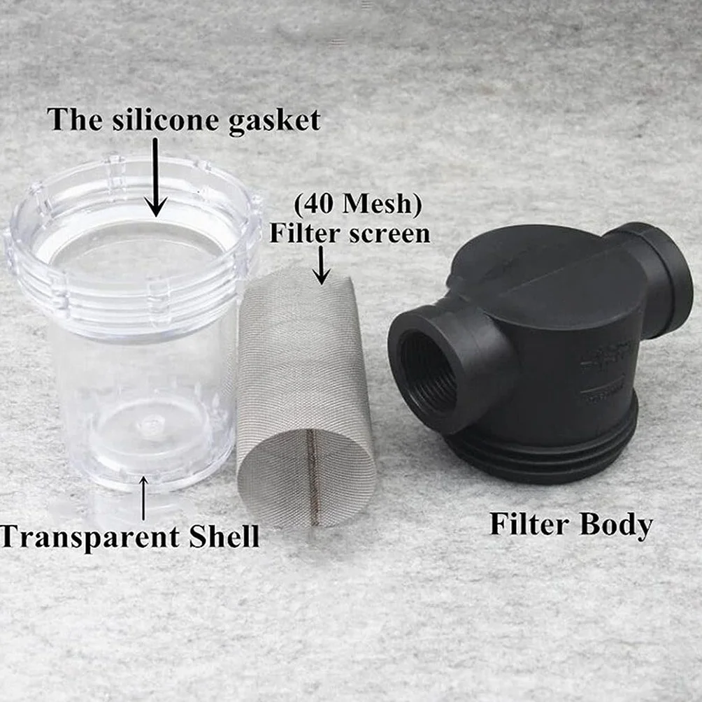 Saugfilter, Schlauchfilter 1 Stück Inline-Netzsieb, Wasserpumpenfilter, Bewässerungs-Pipeline-Filter mit hohem Durchfluss, Gartenanschlüsse(3/4")