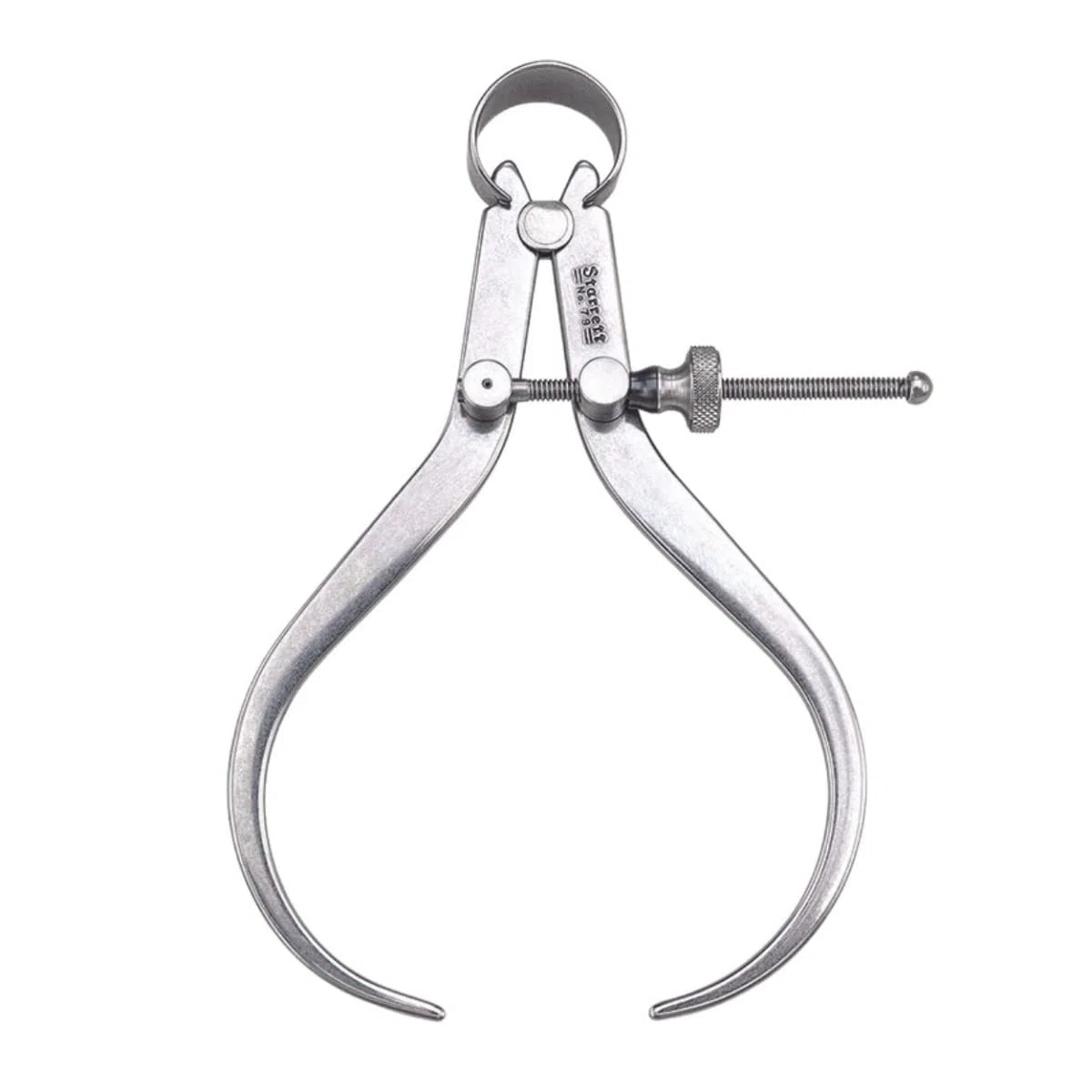 Starrett 79A-4 Vollmutter Außenfedersattel, Stahl, flacher Bein, 0-4" Bereich