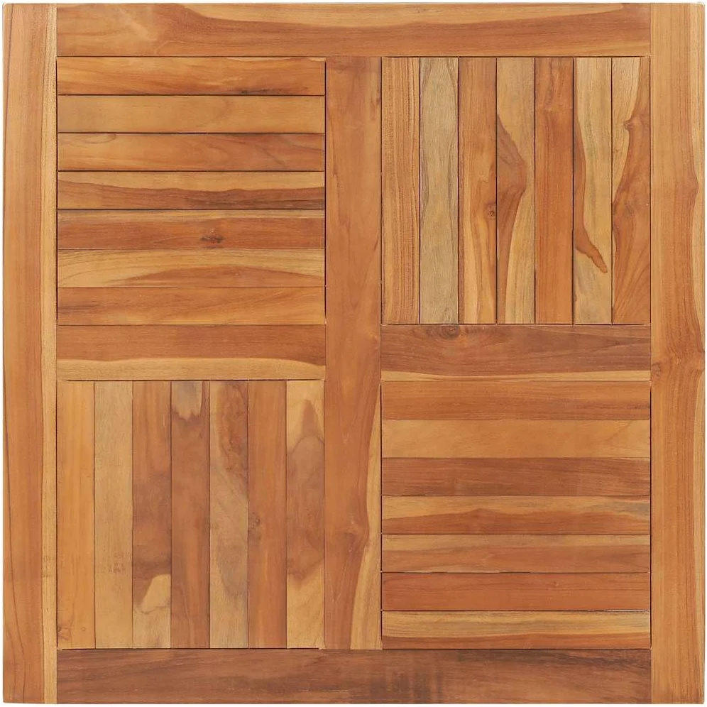 vidaXL Teak Massiv Tischplatte Massivholzplatte Holzplatte Ersatztischplatte Holz Platte für Esstisch Esszimmertisch Quadratisch 90x90x2,5cm