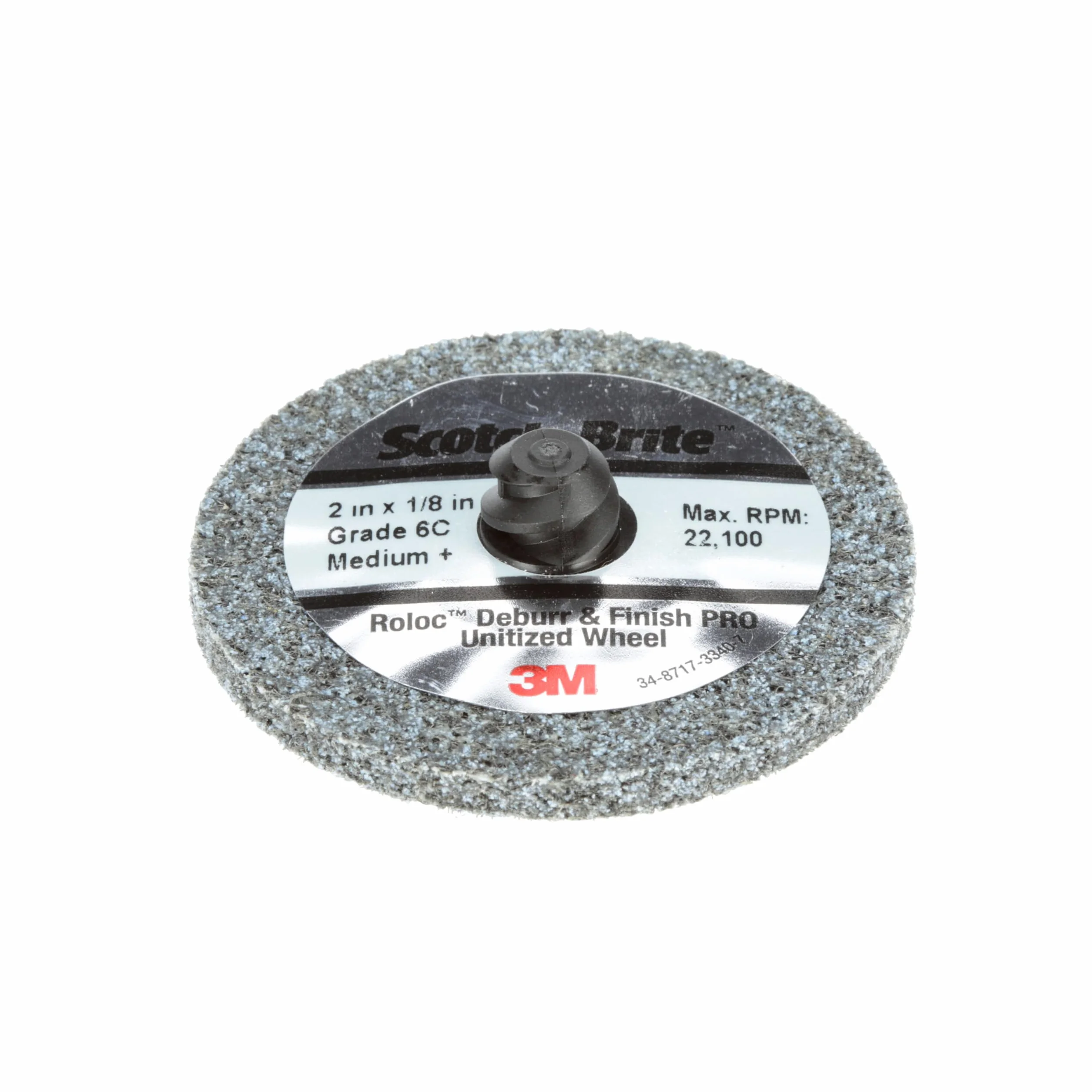 Scotch-Brite Roloc Deburr and Finish PRO Verpresste Kompaktscheibe DP-UR, TR, 76 mm x 6,35 mm, 8C CRS+