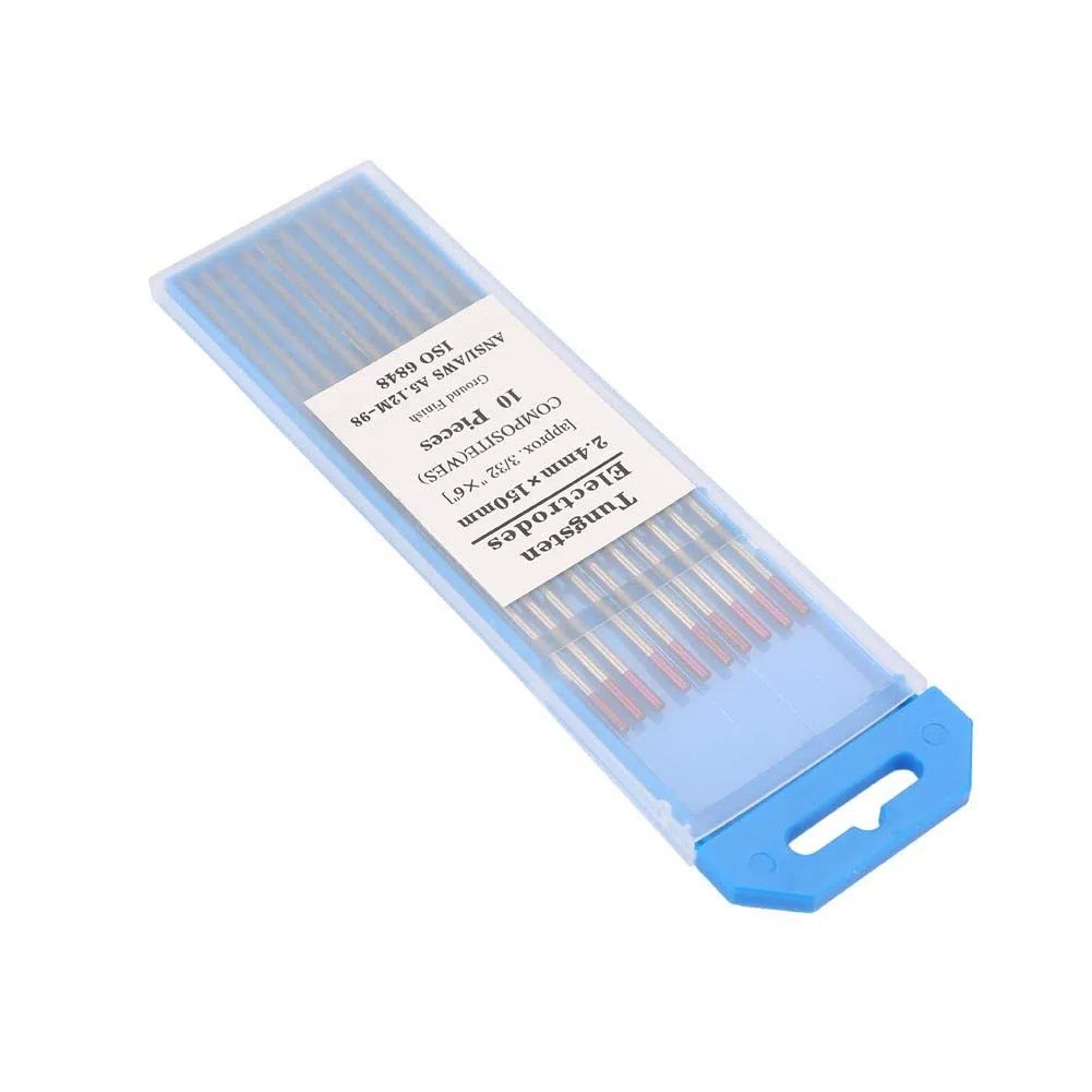 10er Pack Wolfram Elektrode 2,4 Pink, Verbundelektroden Wig Schweißen Wolframelektroden Lila Wolframelektroden 2,4 * 150 mm