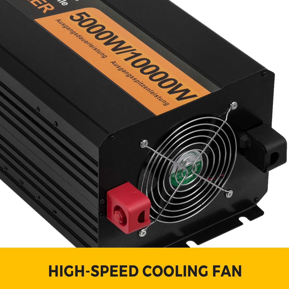 VEVOR 5000W 10000W reiner Sinus Wechselrichter Spannungswandler DC 24V auf 230V AC LCD Display USB Hochgeschwindigkeitskühlventilator Aluminium mit Kabelfernbedienung