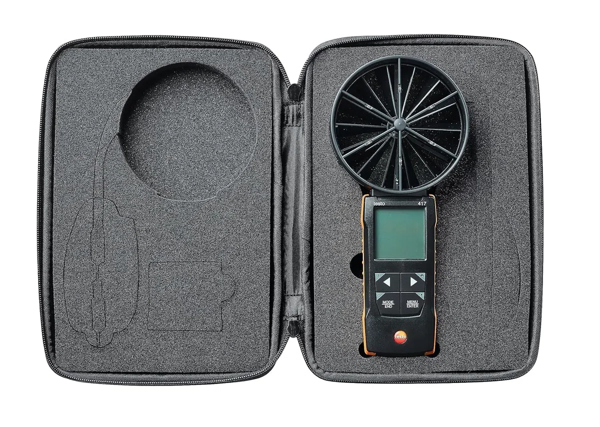testo - 417 - 0563 0417 - Digitales 100 mm-Flügelrad-Anemometer mit App-Anbindung zur Messung von Luftgeschwindigkeit und Volumenstrom