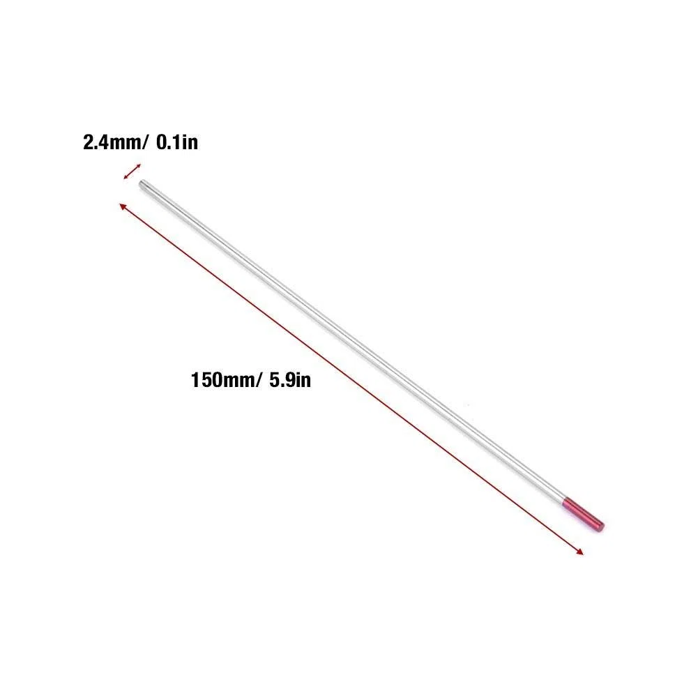 10er Pack Wolfram Elektrode 2,4 Pink, Verbundelektroden Wig Schweißen Wolframelektroden Lila Wolframelektroden 2,4 * 150 mm