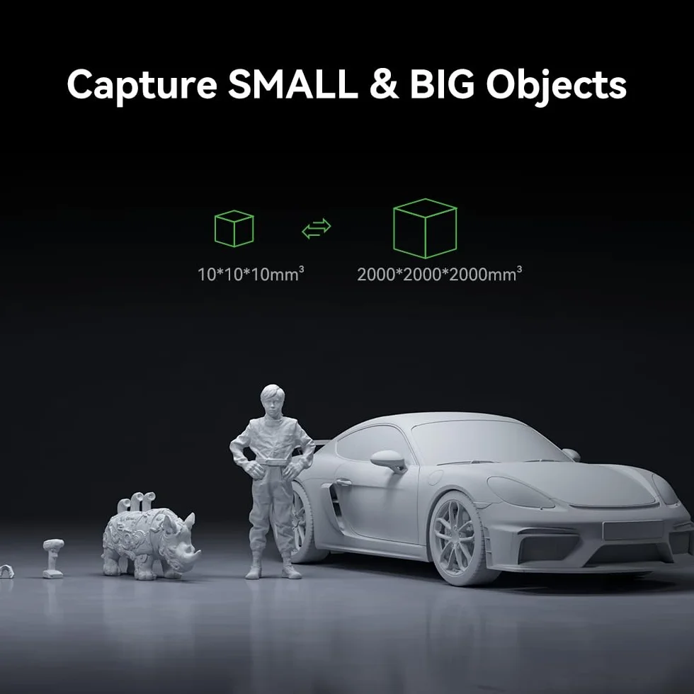 Creality CR-Scan Otter 3D Scanner, Vierlinsiges Stereosystem für 10-2000mm Objekt/Körper/Gesicht Vollfarbscannen, Bis zu 0,02mm Genauigkeit 20fps Geschwindigkeit (MacOS/Windows)