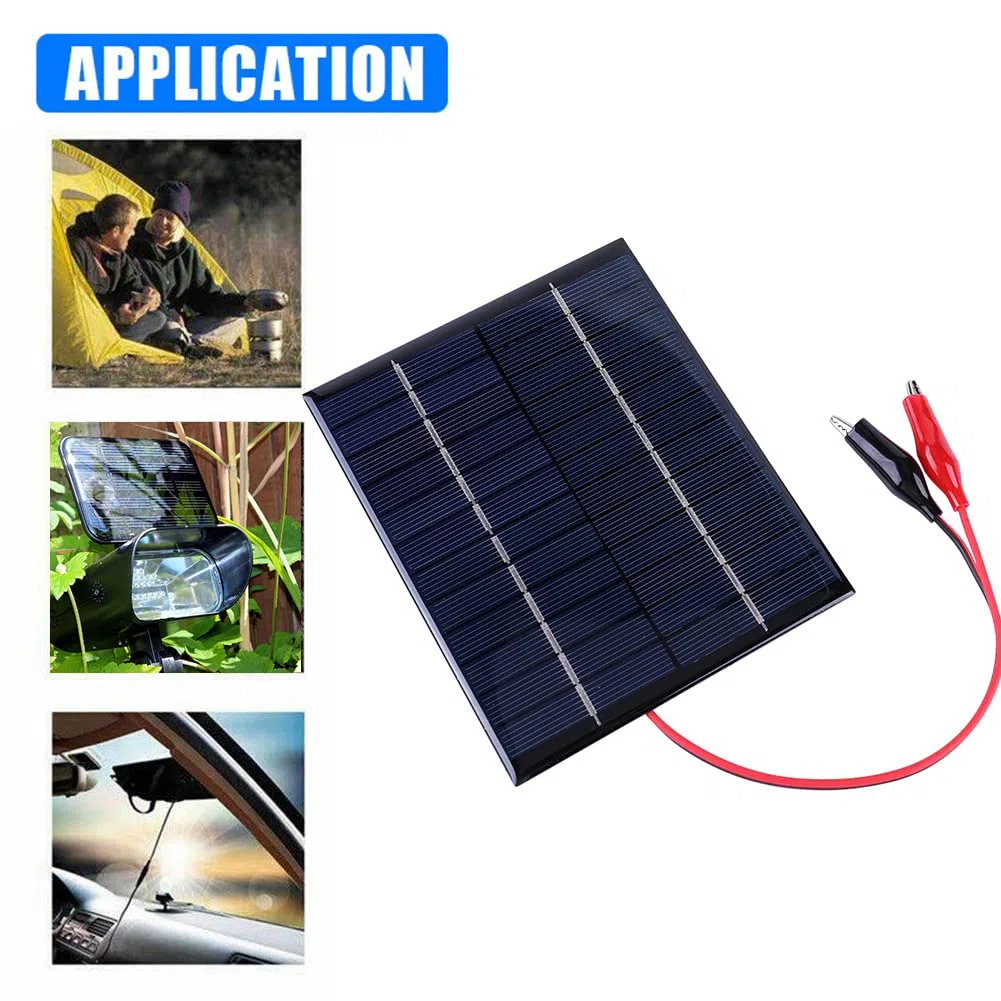 Wasserdichte 5W 12V Solarpanel Outdoor tragbar DIY Solar Ladegerät Polysilizium Epoxy Panel 136x110MM Solarladegerät für 9-12V Batterieladung (1Pc)