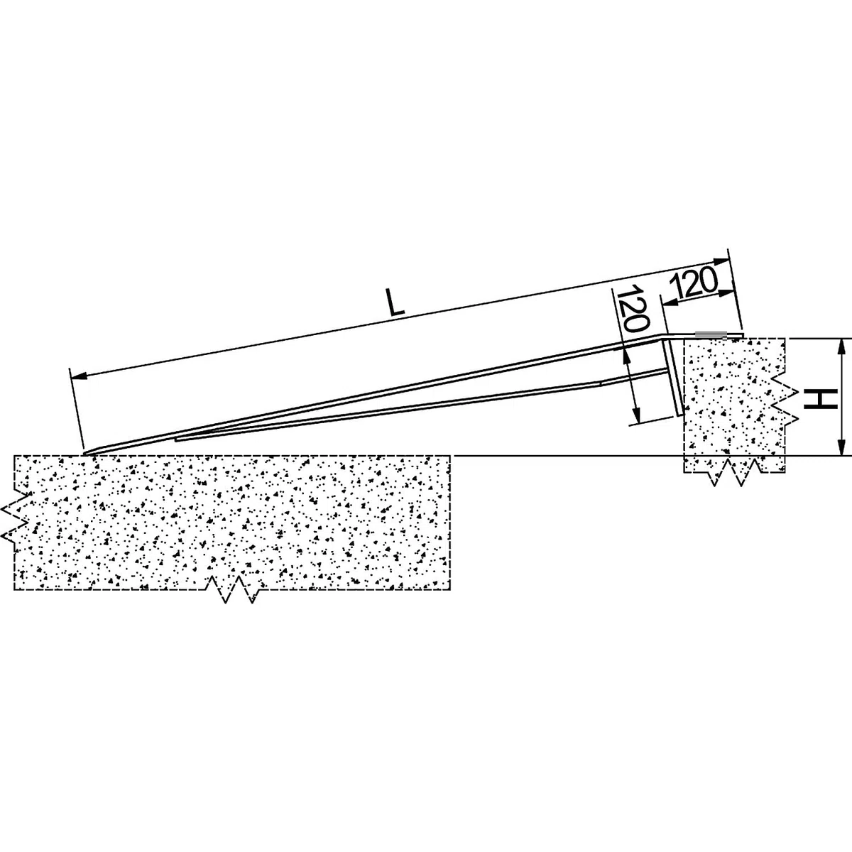kaiserkraft | Überfahrbrücke | mobil | Tragfähigkeit 600 kg | Überfahrlänge 750 mm