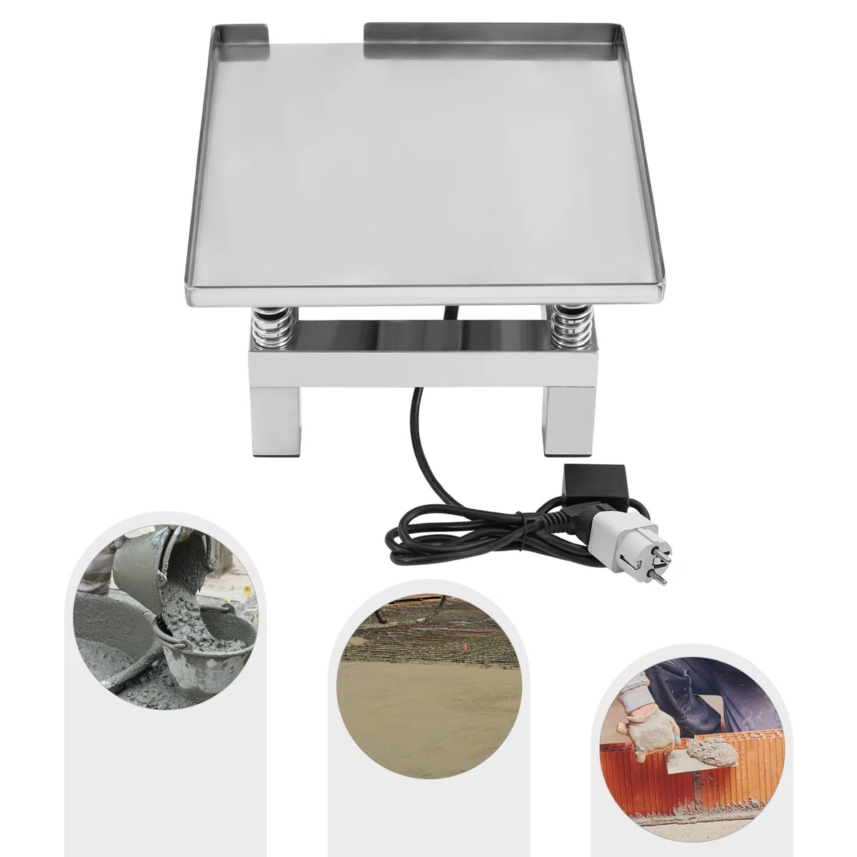 Beton-Rütteltisch, Arbeitsplatte Rütteltisch 50W für Formvibrationsformen, Kleiner Stahl Vibrationsplattform 3000-3600 U/min Belastung 10kg Amplitude 1-2mm Kleiner, 35 * 35 * 22cm