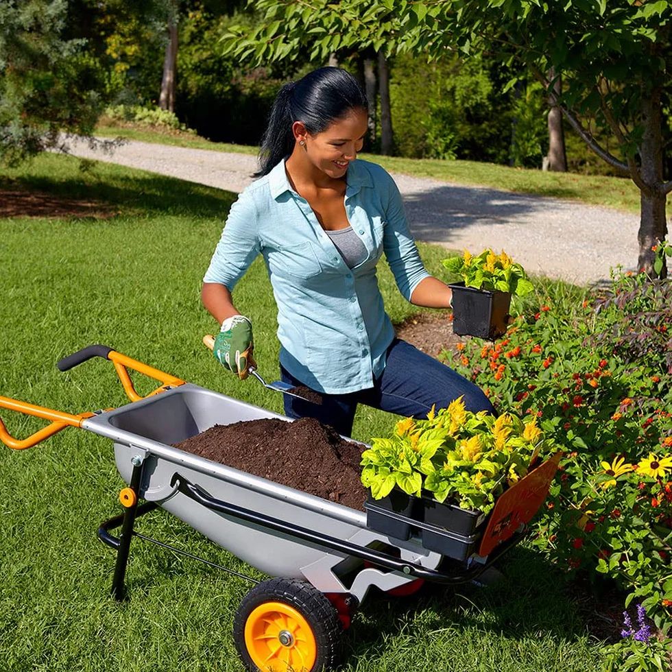 WORX WG050 Aerocart Multifunktions-Schubkarre – 8-in-1 Funktion: Sackkarre mit Vollgummireifen, Gartenkarre, Tragehilfe, Müllbeutelhalter UVM.