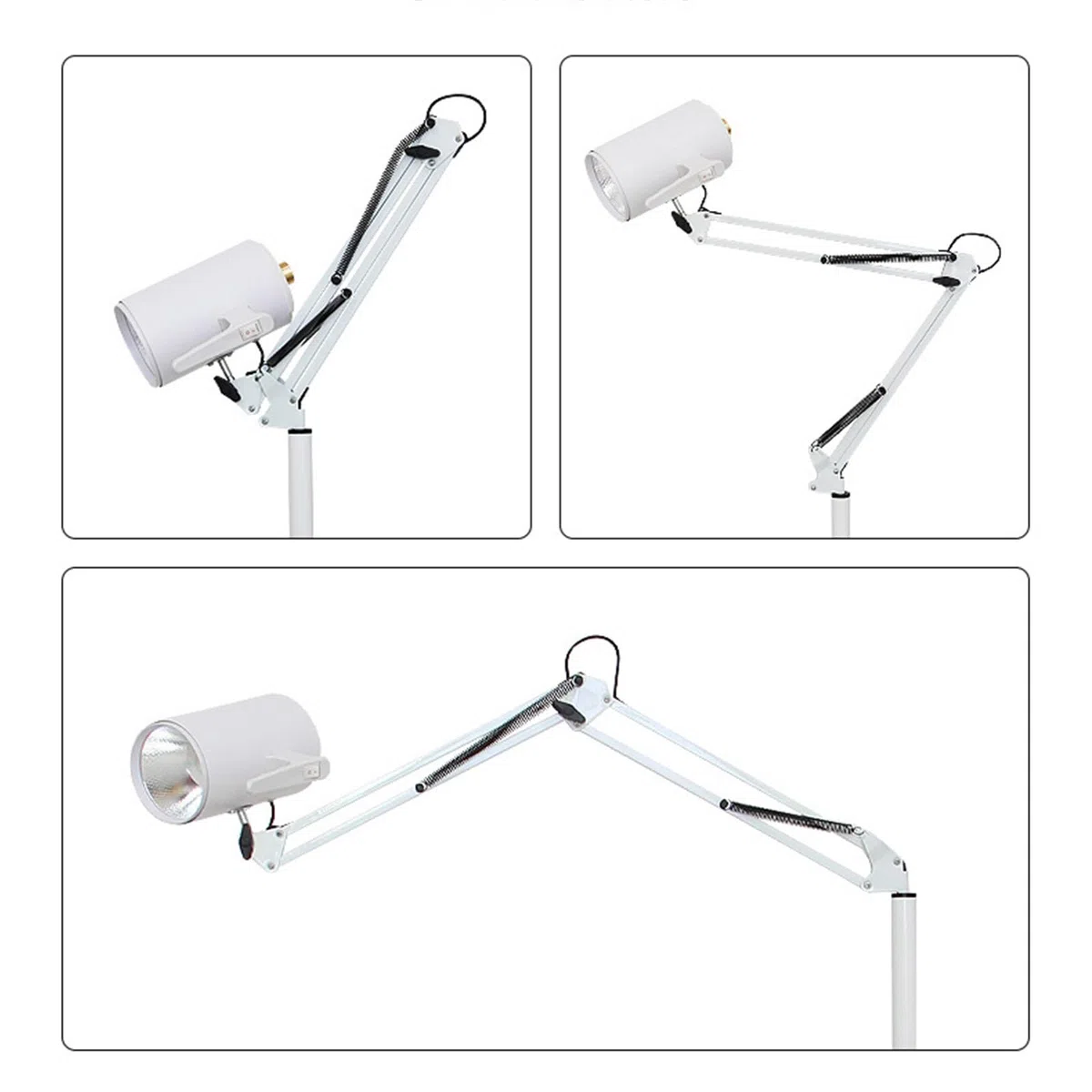 12 W Chirurgische LED Untersuchungslampe, Op Untersuchungsleuchte Mobile, 12 Loch Untersuchungslampe für Zahnärzte, mit Federlampenarm und Metalllampenschirm