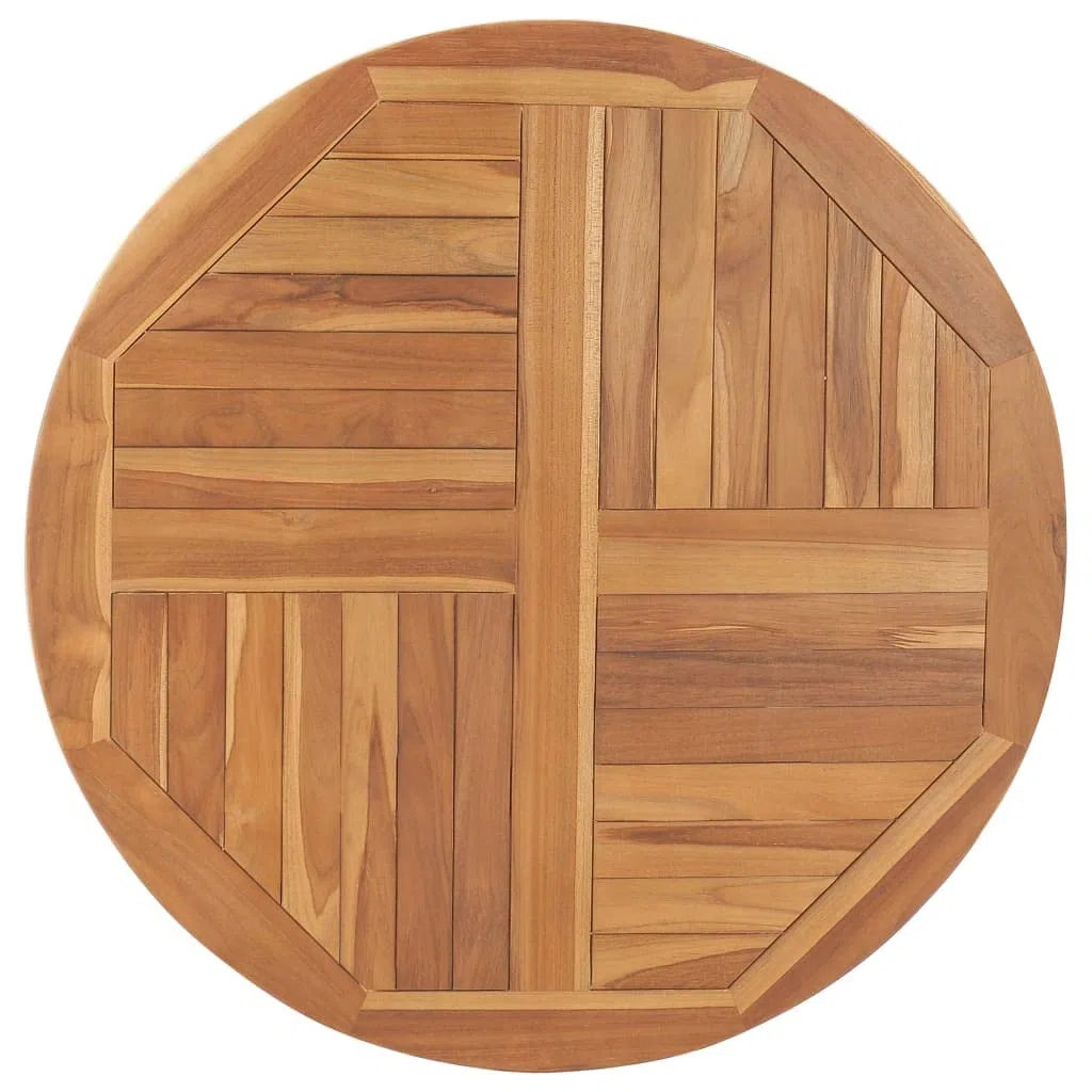 Tidyard Tischplatte Massivholzplatte Holzplatte Ersatztischplatte Holz Platte für Esstisch Esszimmertisch Massivholz Teak Rund 2,5 cm 90 cm