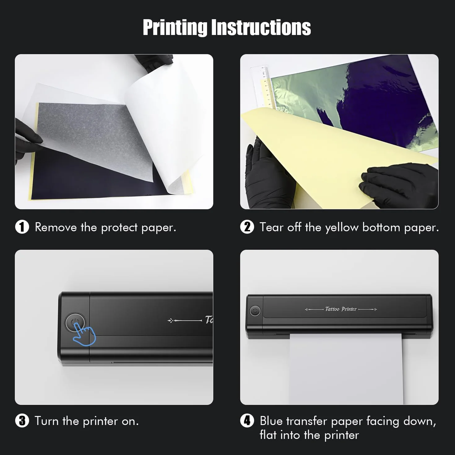 TATELF Maschine Set Kabelloses mit Stencil Drucker Zubehör Komplett inkl. Stencil Transfer Papier, Farbe & Nadeln – Ideal für Einsteiger & Profis