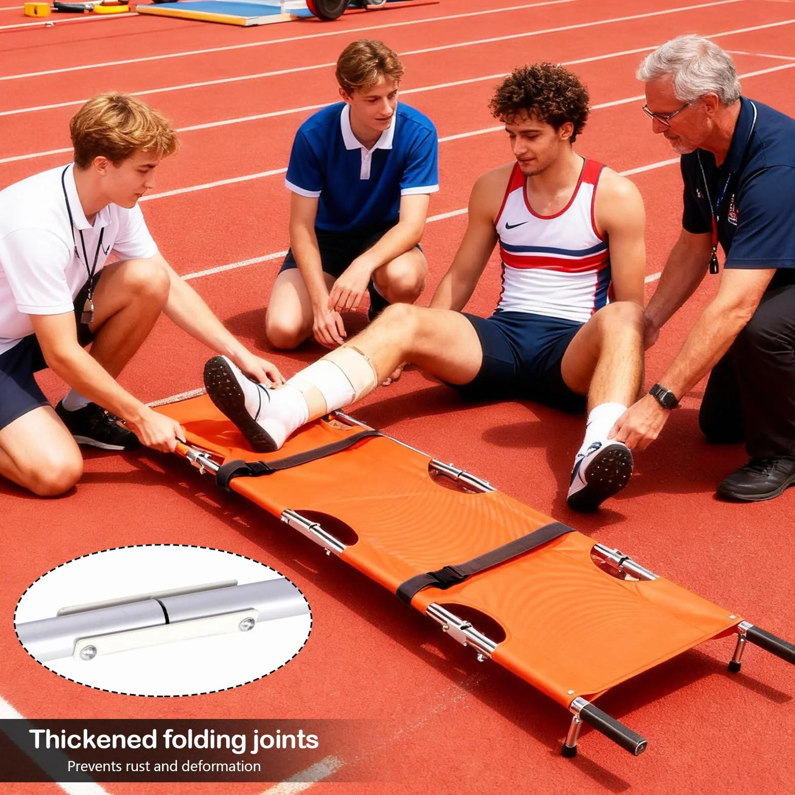 Krankentrage, Klappbare Rettungstuch Professionelle Erste Hilfe Trage Stabile Aluminium Mobile Patiententrage mit Aufbewahrungstasch für Bergrettung und Ferntransport 210x54cm