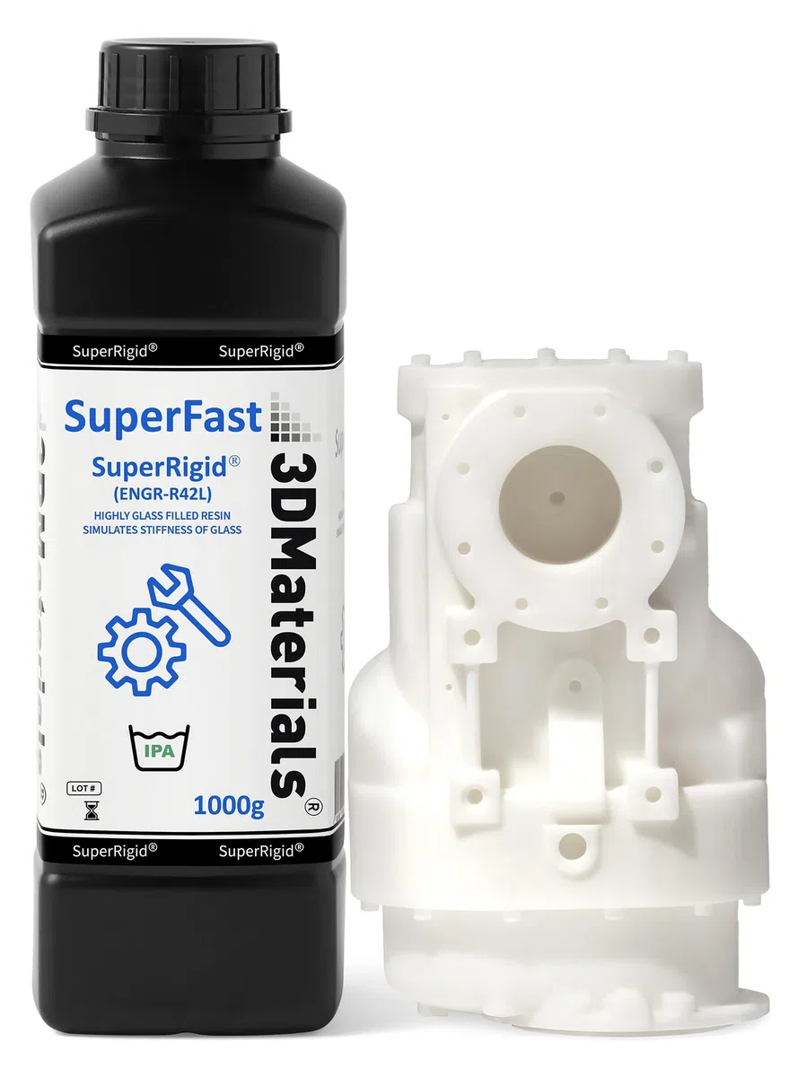 SuperRigid 3D-Drucker Harz 6,0GPa, 40% Nano-Mikro-Keramikpulver gefüllt für keramikähnliche Prototypen, Hergestellt in Korea von 3DMaterials (1000g)
